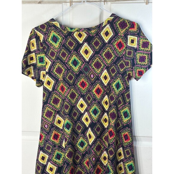 LuLaRoe Carly Dress Women's XXS Bright Multi High-Low Hem Easy Care Comfort - Picture 6 of 7